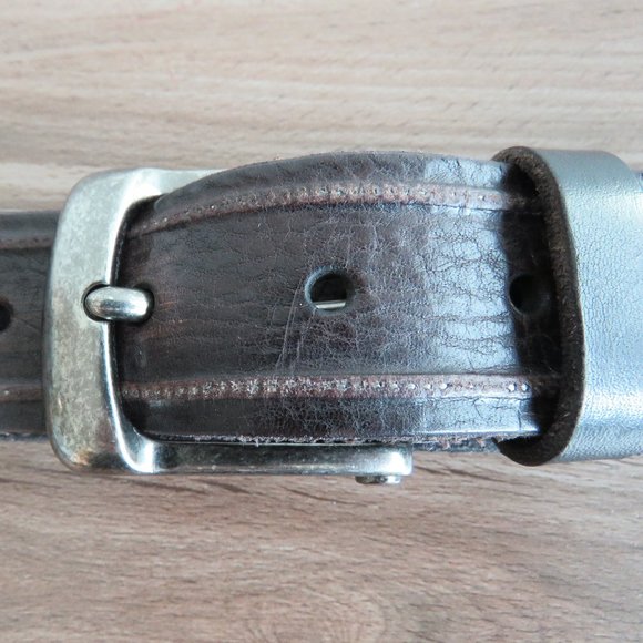 JOHN VARVATOS Men's Studded Brown Leather Belt - Size 34/85 - Picture 7 of 10